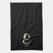 Monogramm schwarzes Küchentuch als Einzugsgeschenk (Vertikal)