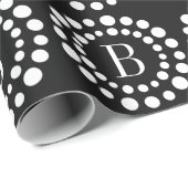 Monogramm Schwarzes Papier Geschenkpapier (Rolleneckpunkt)