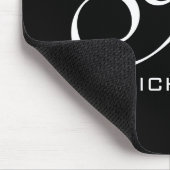 Monogramm Schwarzes Skript Personalisiert Mousepad (Ecke)