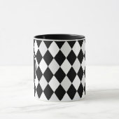 Monogramm Schwarzes und Weißes Harlekin-Diamantmus Tasse (Zentrum)