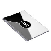 Monogramm Schwarzweiß-Farbblock monochromatisch Notizblock (Rechte Seite)