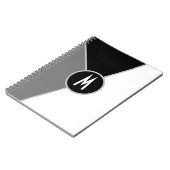 Monogramm Schwarzweiß-Farbblock monochromatisch Notizblock (Linke Seite)