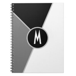 Monogramm Schwarzweiß-Farbblock monochromatisch Notizblock