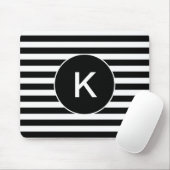 Monogramm-Schwarzweiss-gestreiftes Mousepad (Mit Mouse)