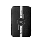 Monogramm-Schwarzweiss-Kunst-Deko Badematte (Vorderseite Vertikal)