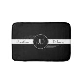 Monogramm-Schwarzweiss-Kunst-Deko Badematte (Vorderseite)