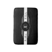 Monogramm-Schwarzweiss-Kunst-Deko Badematte (Vorderseite Vertikal)