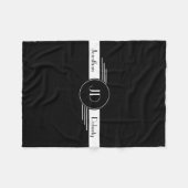 Monogramm-Schwarzweiss-Kunst-Deko Fleecedecke (Vorderseite (Horizontal))