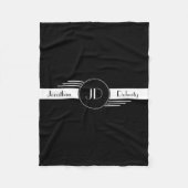 Monogramm-Schwarzweiss-Kunst-Deko Fleecedecke (Vorderseite)