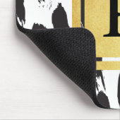 Monogramm-Schwarzweiss-Muster Mousepad (Ecke)