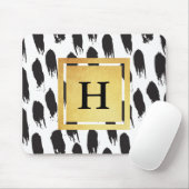 Monogramm-Schwarzweiss-Muster Mousepad (Mit Mouse)