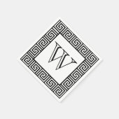 Monogramm Schwarzweiß-Papierserviette Serviette (Ecke)