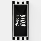 Monogramm Schwarzweiß-Streifen Banner (Vertikal)