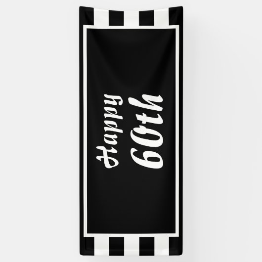 Monogramm Schwarzweiß-Streifen Banner (Vertikal)