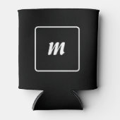 Monogramm Schwarzweiß-Streifen Dosenkühler (Vorderseite)