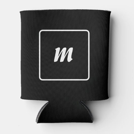 Monogramm Schwarzweiß-Streifen Dosenkühler (Vorderseite)