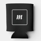 Monogramm Schwarzweiß-Streifen Dosenkühler (Rückseite)