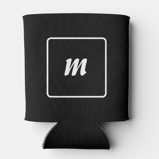 Monogramm Schwarzweiß-Streifen Dosenkühler (Rückseite)
