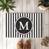 Monogramm Schwarzweiß-Streifen Fußmatte