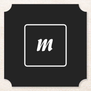 Monogramm Schwarzweiß-Streifen Untersetzer