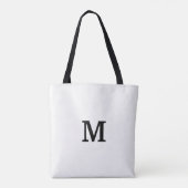 Monogramm-Schwarzweiss-Taschen-Tasche für Tasche (Rückseite)