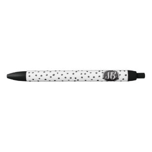 Monogramm, Schwarzweiss-Tupfen Kugelschreiber