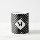Monogramm Schwarzweißmuster Kaffeetasse (Mittel)