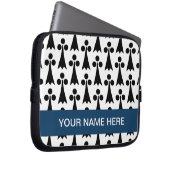 Monogramm Schwarzweißmuster Laptopschutzhülle (Vorne Rechts)