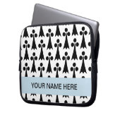 Monogramm Schwarzweißmuster Laptopschutzhülle (Vorderseite Links)
