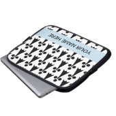 Monogramm Schwarzweißmuster Laptopschutzhülle (Vorne Knopf)
