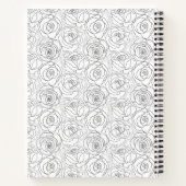 Monogramm Schwarzweißrosen Notizblock (Rückseite)