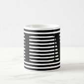 Monogramm Schwarzweißstreifen - Muster modern Kaffeetasse (Mittel)