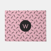 Monogramm Scissors Haar-Stylist-Muster Fußmatte (Vorderseite)