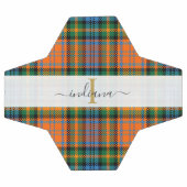 Monogramm Script Anfangsname Kariert Tartan Fußball (Flach)