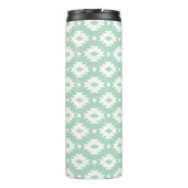 Monogramm Seafoam und Grau Aztec Thermosbecher (Rückseite)