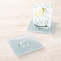 Monogramm Seaglass-Untersetzer