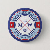 Monogramm-Seelogo-Anker-Rad-Helm-Motto Button (Vorderseite)