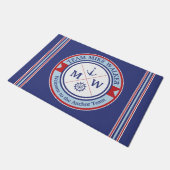 Monogramm-Seelogo-Anker-Rad-Helm-Motto Fußmatte (Schrägansicht)