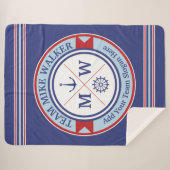 Monogramm-Seelogo-Anker-Rad-Helm-Motto Sherpadecke (Vorderseite (Horizontal))