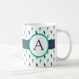 Monogramm-Seepferd Kaffeetasse