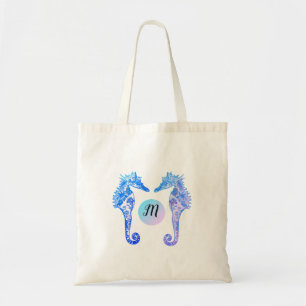 Monogramm Seepferd Whimsikale Personalisierte Tasc Tragetasche