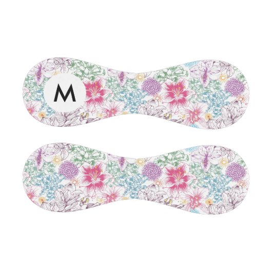 Monogramm Sehr schönes Muster mit bunten Blume Baseball (Paneele)