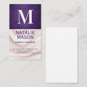 Monogramm | Seidendrapery Textur Visitenkarte (Vorne/Hinten)