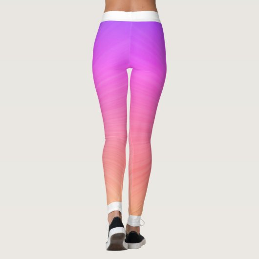 Monogramm seitliche Streifen auf glänzend rosa Tex Leggings (Rückseite)
