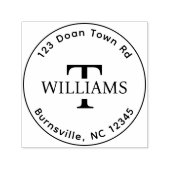 Monogramm-Selbstfarbige Rücksendeadresse Gummi-Bri Permastempel (Design)