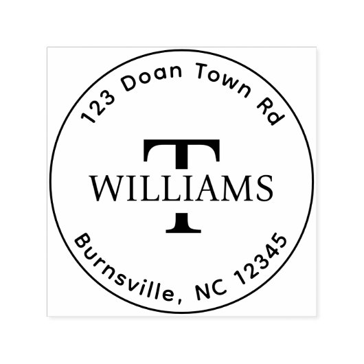 Monogramm-Selbstfarbige Rücksendeadresse Gummi-Bri Permastempel (Design)