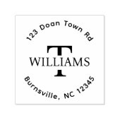 Monogramm-Selbstfarbige Rücksendeadresse Gummi-Bri Permastempel (Design)