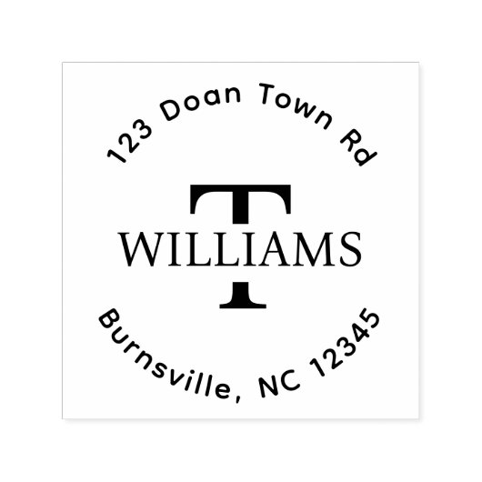 Monogramm-Selbstfarbige Rücksendeadresse Gummi-Bri Permastempel (Design)