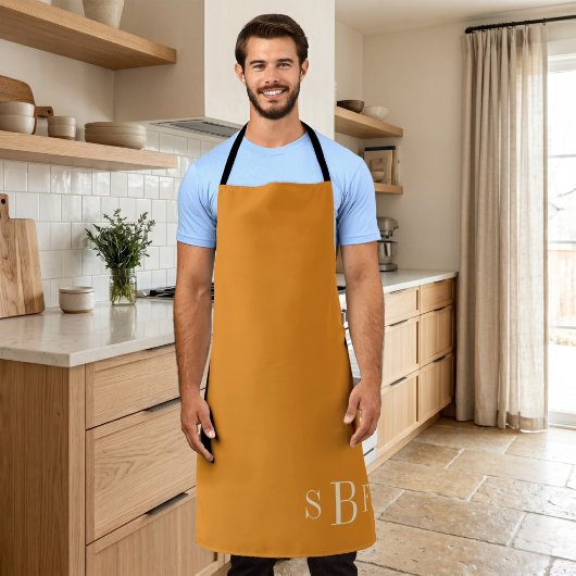Monogramm Senfgelb Boho Herbst Küchen Geschenk Schürze