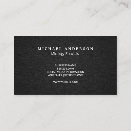 Monogramm Serif | Barkeeper Visitenkarte (Rückseite)